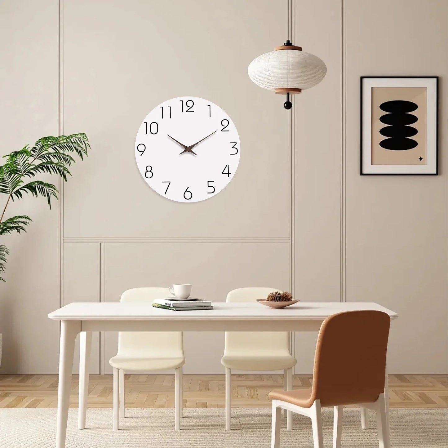 Silent Wooden Wall Clock – Modern Minimalist Quartz Clock for Living Room, Bedroom & Kitchen, 10–16 Inch