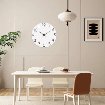 Silent Wooden Wall Clock – Modern Minimalist Quartz Clock for Living Room, Bedroom & Kitchen, 10–16 Inch