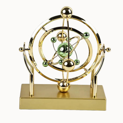 Celestial Orbit Pendulum Perpetual Motion Machine 22.9x22.5cm – Hypnotic Kinetic Art, Rotating Astronomy Sculpture, Desk Decor Gift