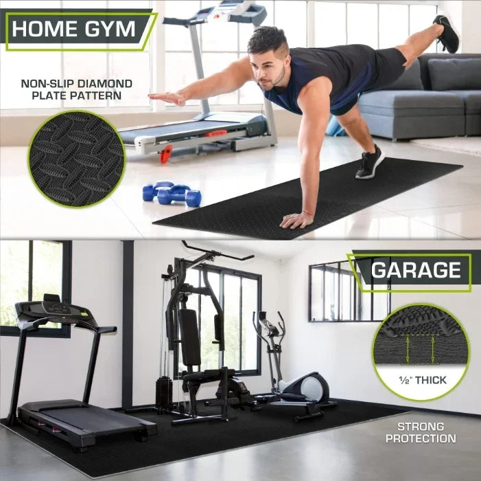 PVC Interlocking Gym Floor Tiles – 30x30cm, 10mm Thick Non-Slip Fitness Mat