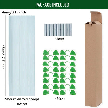 25pcs Rust-Proof Fiberglass Garden Hoops | DIY Grow Tunnel Support Frame for Raised Beds & Garden Fabric