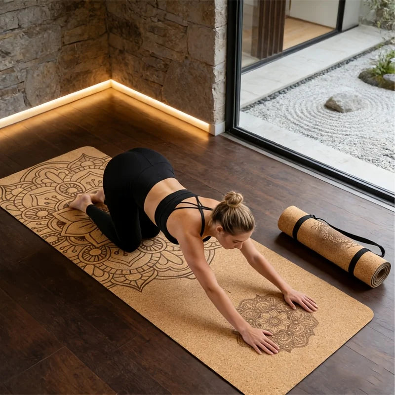 Mandala TPE Yoga Mat with Carrying Bag – 5mm Non-Slip, 183x61cm
