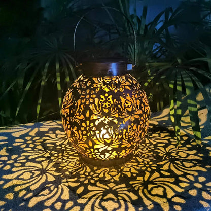 Solar Iron Art Garden Hanging Light, Waterproof LED