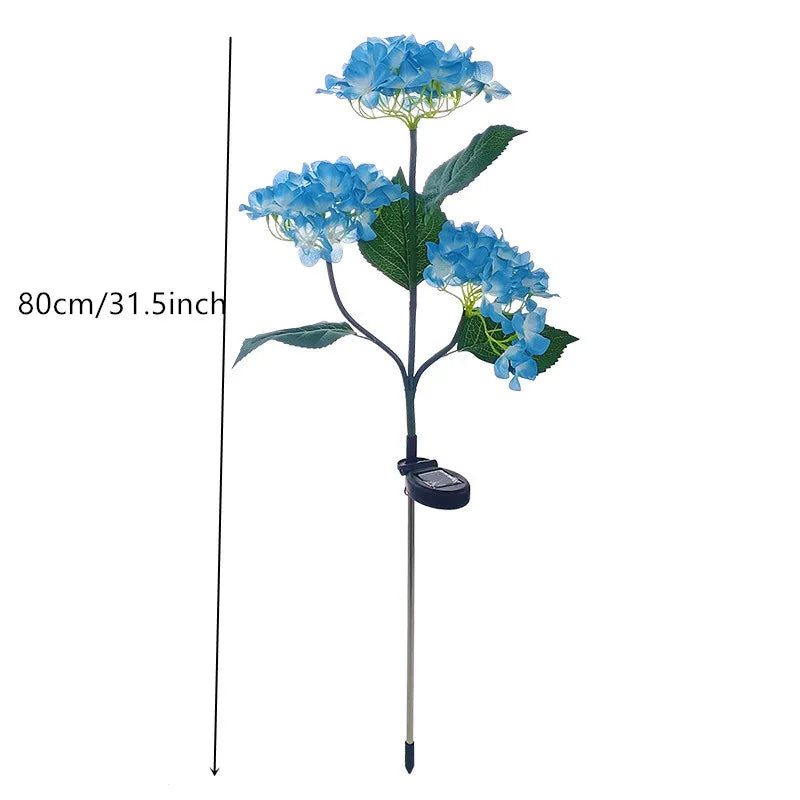 Hydrangea Solar Garden Lamp – 3-Head Outdoor Flower Light