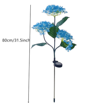 Hydrangea Solar Garden Lamp – 3-Head Outdoor Flower Light