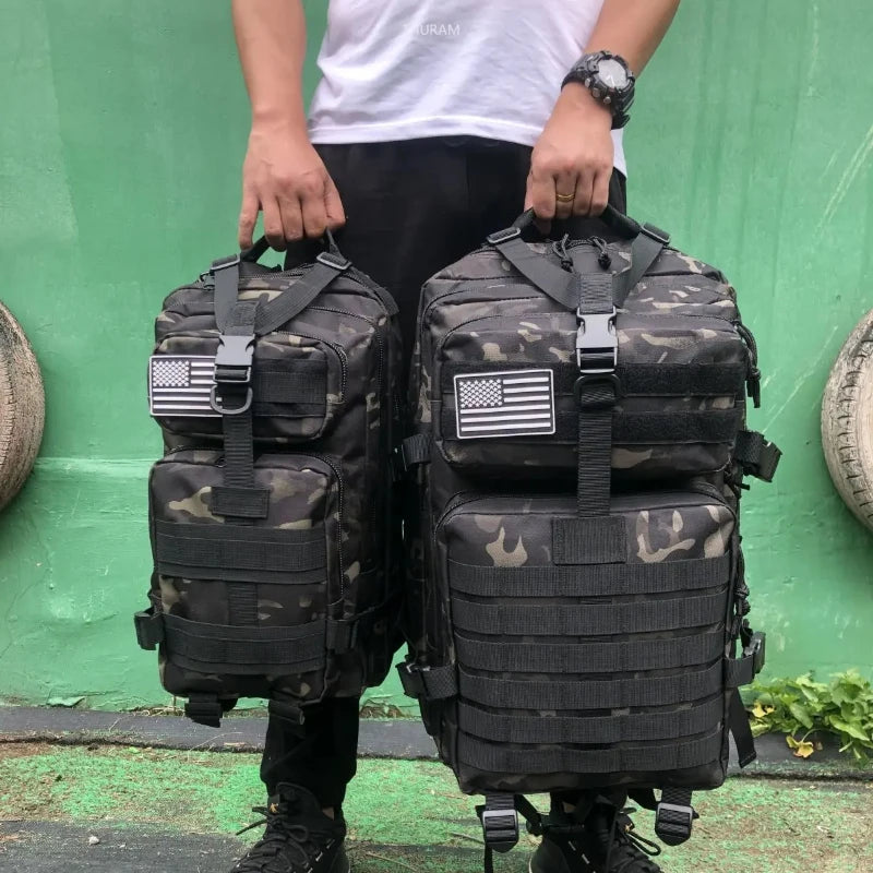 Tactical Nylon Backpack 25L / 50L – Waterproof MOLLE Rucksack for Hiking, Camping, Hunting & Outdoor Adventures