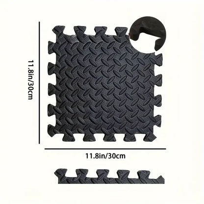 PVC Interlocking Gym Floor Tiles – 30x30cm, 10mm Thick Non-Slip Fitness Mat