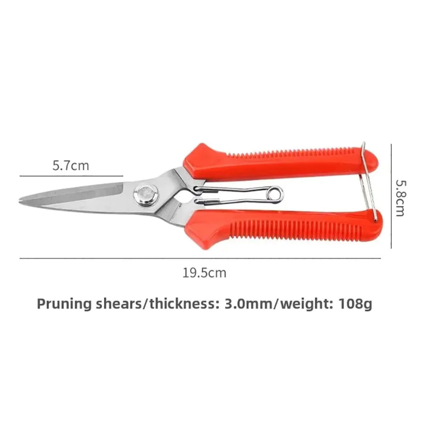 Stainless Steel Pruning Shears with Non-Slip Handle | Garden Scissors for Bonsai & Plant Trimming