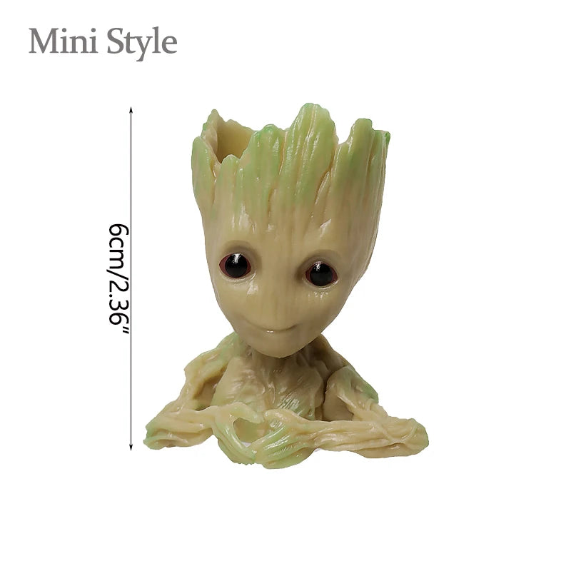 Groot Tree Man Miniature Figurine 5cm – Adorable Galaxy Guardian Desk Ornament, Succulent Planter, Pop Culture Home Decor Gift