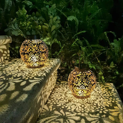 Solar Iron Art Garden Hanging Light, Waterproof LED