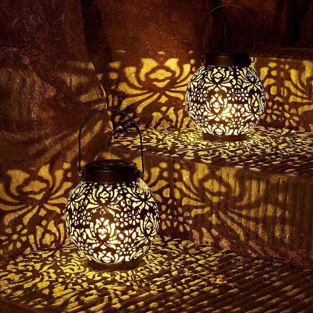Solar Iron Art Garden Hanging Light, Waterproof LED