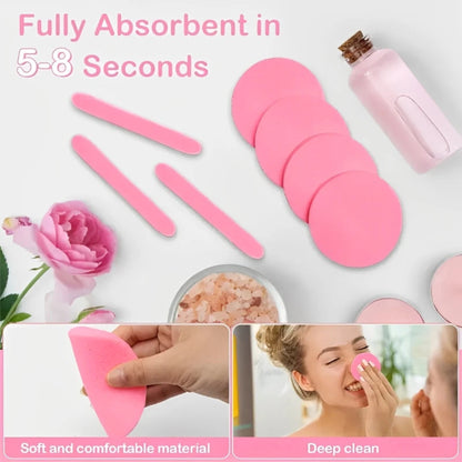 Compressed Facial Cleansing Sponge Set, 36 Pack with Storage Box