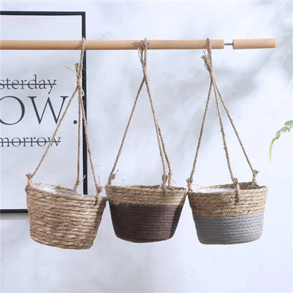 Hanging Planter Basket | Jute Rope Woven Plant Hanger for Indoor & Outdoor Decor