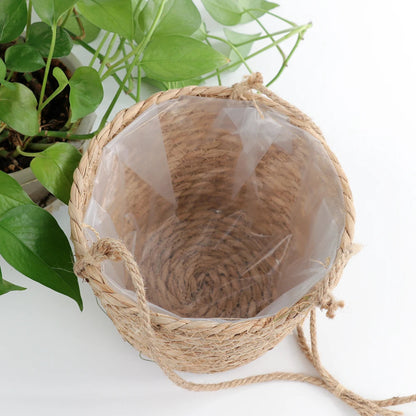 Hanging Planter Basket | Jute Rope Woven Plant Hanger for Indoor & Outdoor Decor
