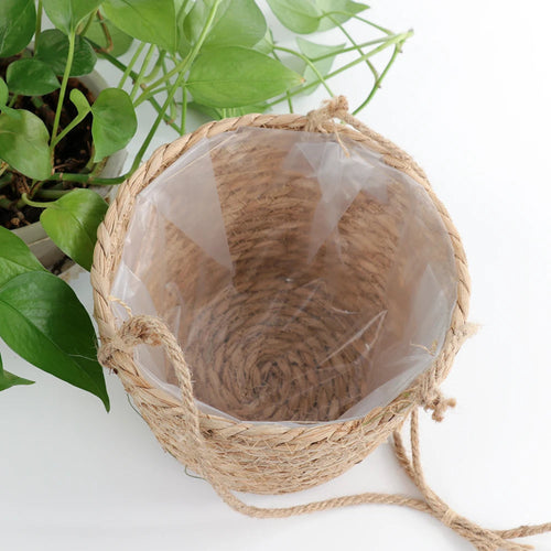 Hanging Planter Basket | Jute Rope Woven Plant Hanger for Indoor & Outdoor Decor