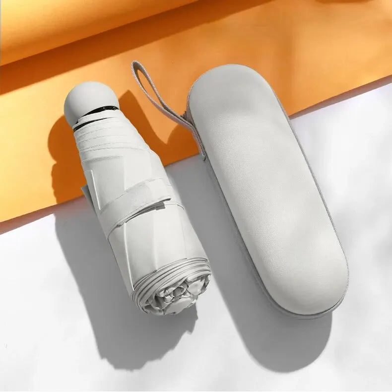 Compact Capsule Umbrella – Portable Sun & Rain Protection, Solid Color, Lightweight Travel Umbrella