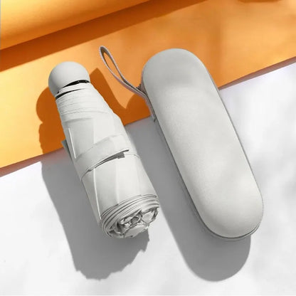 Compact Capsule Umbrella – Portable Sun & Rain Protection, Solid Color, Lightweight Travel Umbrella