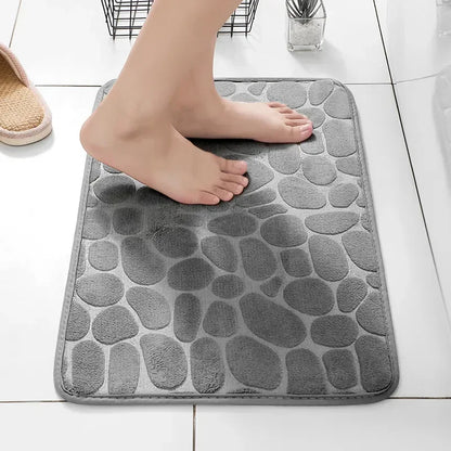 Memory Foam Cobblestone Bath Mat