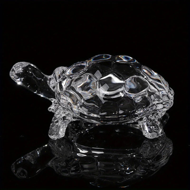 Crystal Turtle Ornament Mini Lucky Statue 84g – Charming Animal Figurine, Feng Shui Decor, Home & Office Desk Gift