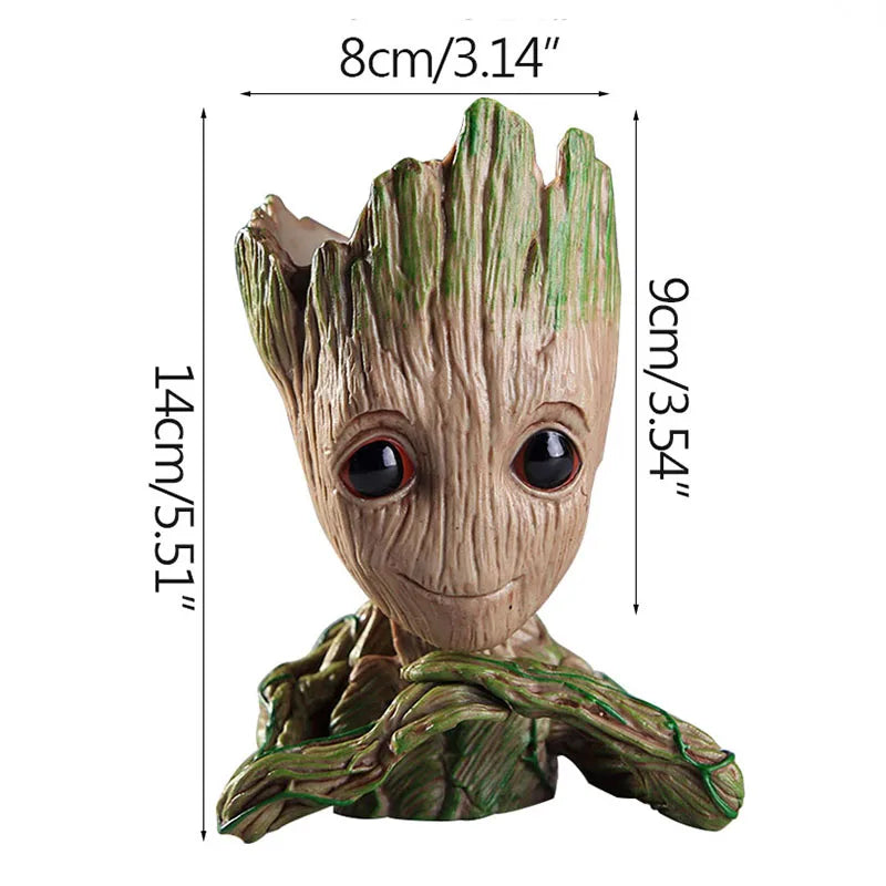 Groot Tree Man Miniature Figurine 5cm – Adorable Galaxy Guardian Desk Ornament, Succulent Planter, Pop Culture Home Decor Gift