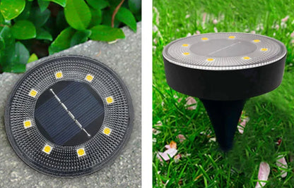 Solar Ground Lights 4-Pack – IP68 Waterproof LED Path & Garden Deck Lights