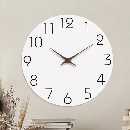 Silent Wooden Wall Clock – Modern Minimalist Quartz Clock for Living Room, Bedroom & Kitchen, 10–16 Inch
