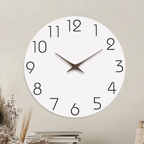 Silent Wooden Wall Clock – Modern Minimalist Quartz Clock for Living Room, Bedroom & Kitchen, 10–16 Inch