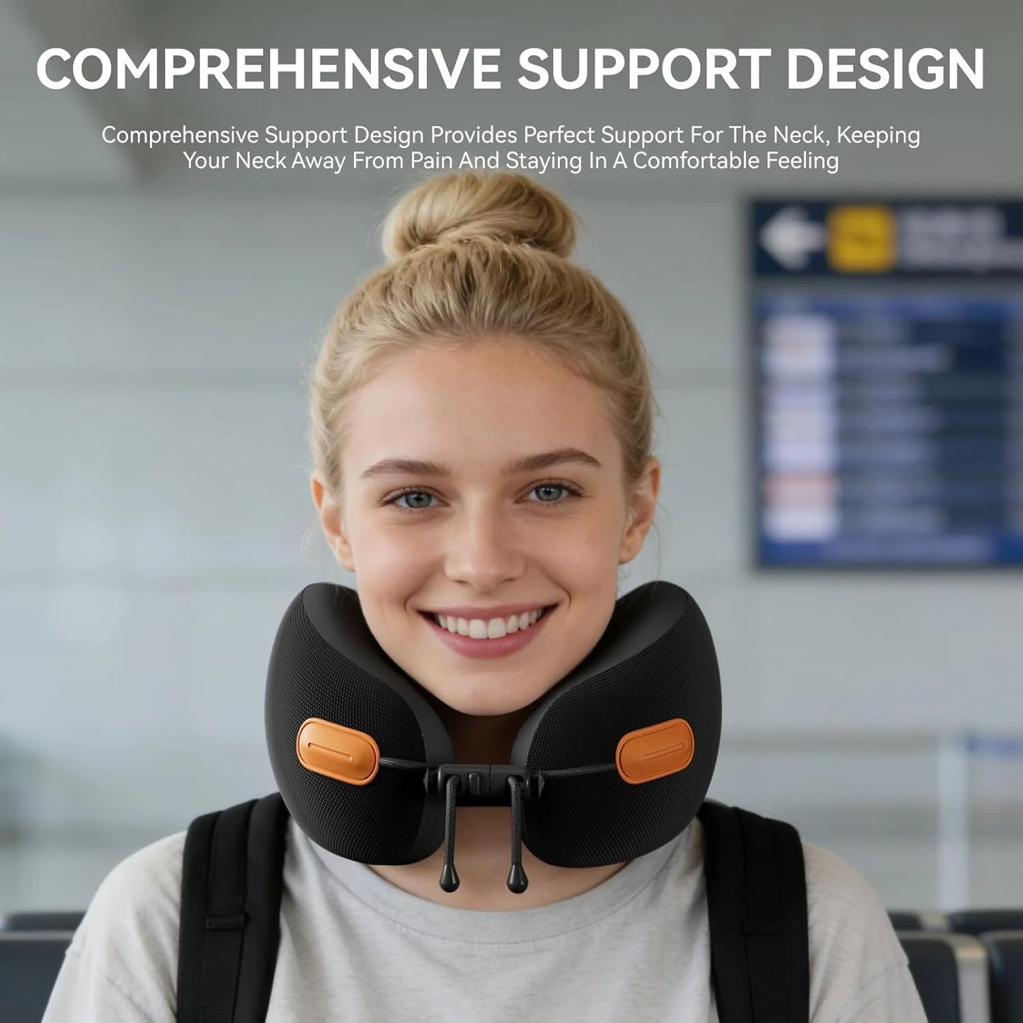 Memory Foam U-Shape Travel Neck Pillow – Portable Support for Airplane, Office & Home