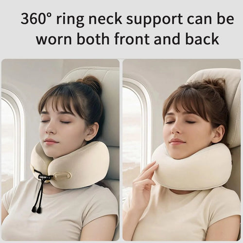 Memory Foam U-Shape Travel Neck Pillow – Portable Support for Airplane, Office & Home