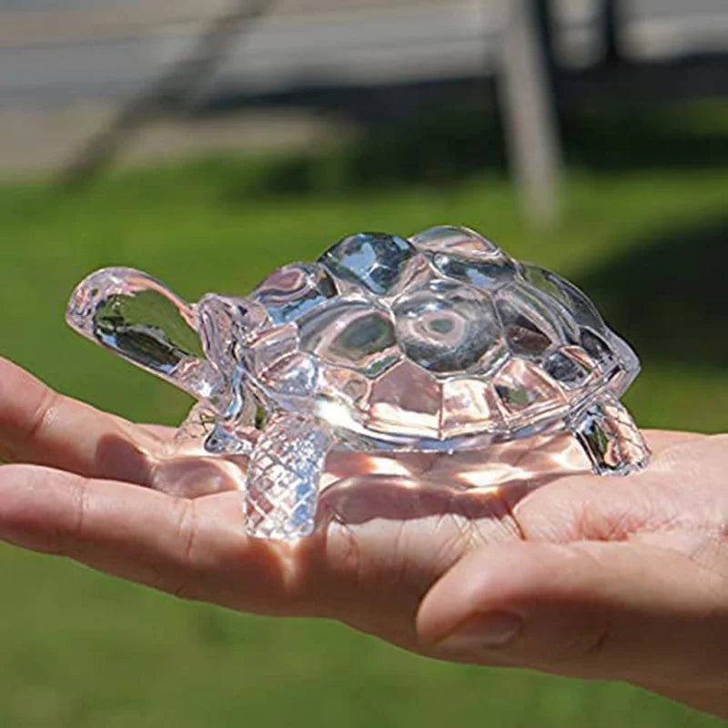 Crystal Turtle Ornament Mini Lucky Statue 84g – Charming Animal Figurine, Feng Shui Decor, Home & Office Desk Gift