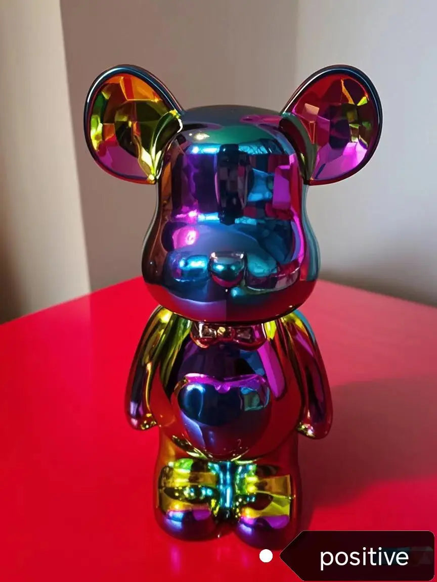 Nordic Ceramic Bear Brick Figurine 17/27cm – Aesthetic Teddy Bear Sculpture, Living Room Shelf Decor, Unique Home Gift