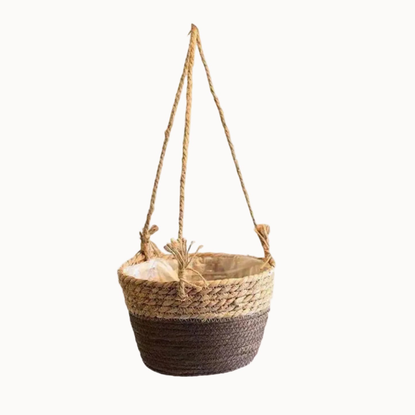 Hanging Planter Basket | Jute Rope Woven Plant Hanger for Indoor & Outdoor Decor