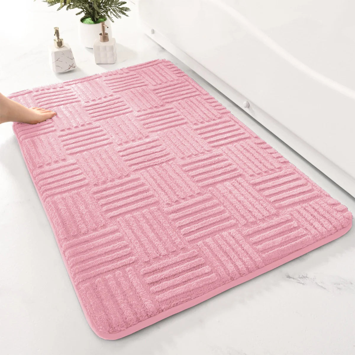 Microfiber Non-Slip Bath Mat – Soft, Absorbent & Quick-Dry