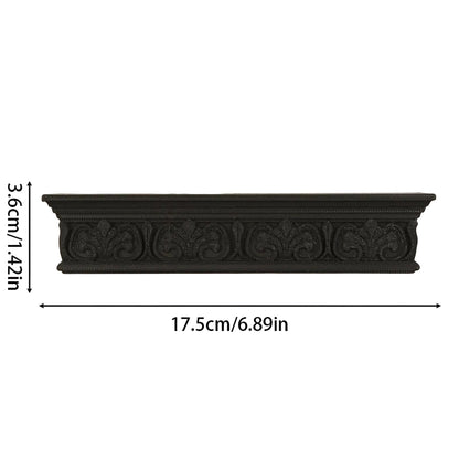 Gothic Long Strip Wall Shelf – Retro Carved Floating Wall Mounted Rack for Dark-Style Home Decor & Storage