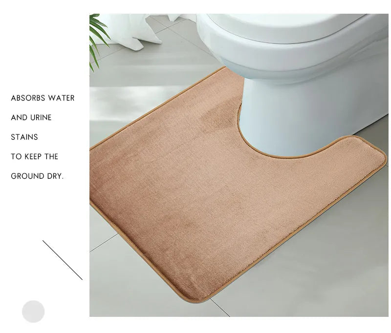 3-Piece Microfiber Bathroom Mat Set – Non-Slip, Absorbent Bath, Toilet & Shower Mats