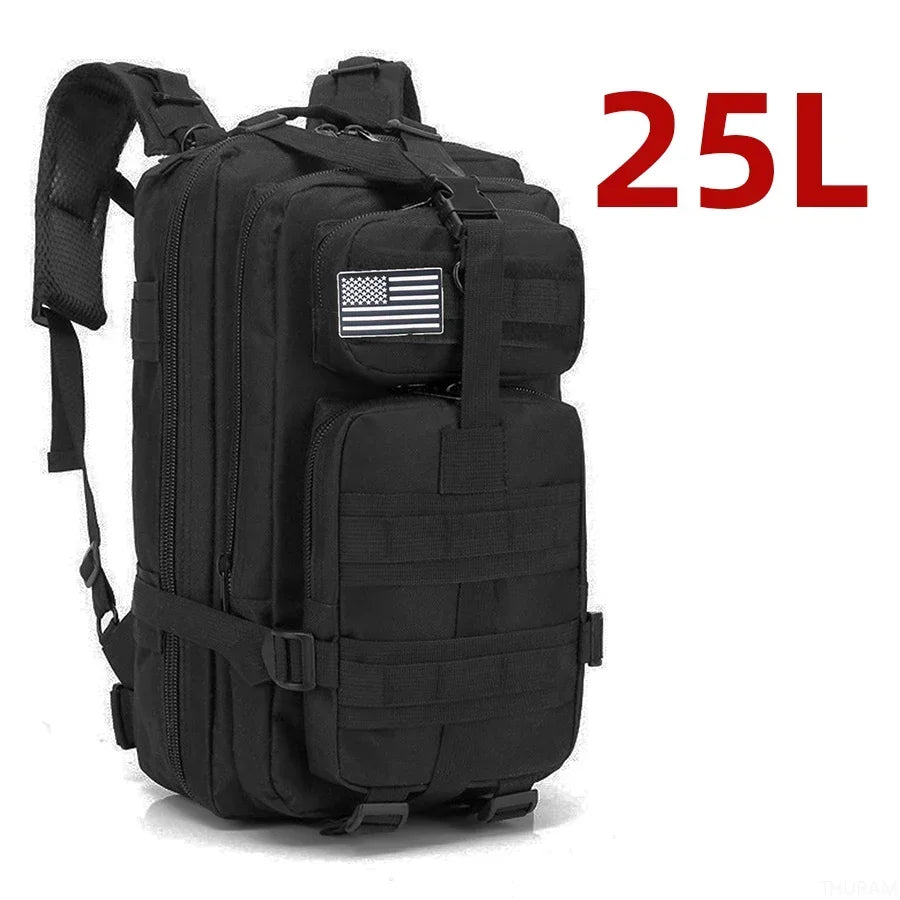 Tactical Nylon Backpack 25L / 50L – Waterproof MOLLE Rucksack for Hiking, Camping, Hunting & Outdoor Adventures