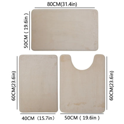3-Piece Microfiber Bathroom Mat Set – Non-Slip, Absorbent Bath, Toilet & Shower Mats