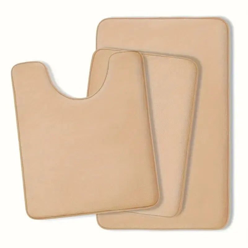 3-Piece Microfiber Bathroom Mat Set – Non-Slip, Absorbent Bath, Toilet & Shower Mats