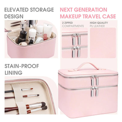 Double-Layer PU Makeup & Cosmetic Bag