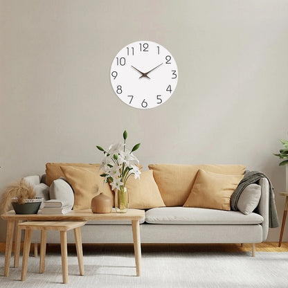 Silent Wooden Wall Clock – Modern Minimalist Quartz Clock for Living Room, Bedroom & Kitchen, 10–16 Inch