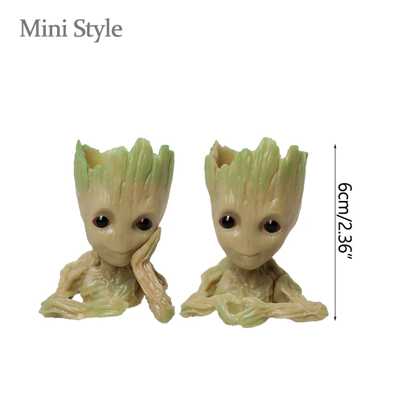 Groot Tree Man Miniature Figurine 5cm – Adorable Galaxy Guardian Desk Ornament, Succulent Planter, Pop Culture Home Decor Gift