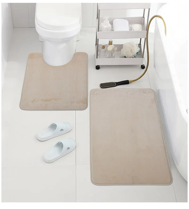 3-Piece Microfiber Bathroom Mat Set – Non-Slip, Absorbent Bath, Toilet & Shower Mats