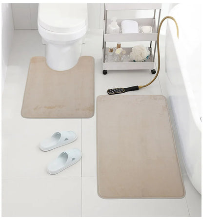 3-Piece Microfiber Bathroom Mat Set – Non-Slip, Absorbent Bath, Toilet & Shower Mats