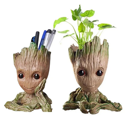 Groot Tree Man Miniature Figurine 5cm – Adorable Galaxy Guardian Desk Ornament, Succulent Planter, Pop Culture Home Decor Gift