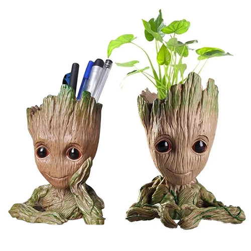 Groot Tree Man Miniature Figurine 5cm – Adorable Galaxy Guardian Desk Ornament, Succulent Planter, Pop Culture Home Decor Gift