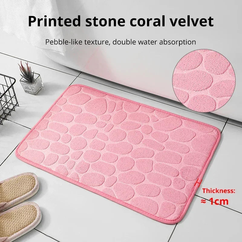 Memory Foam Cobblestone Bath Mat