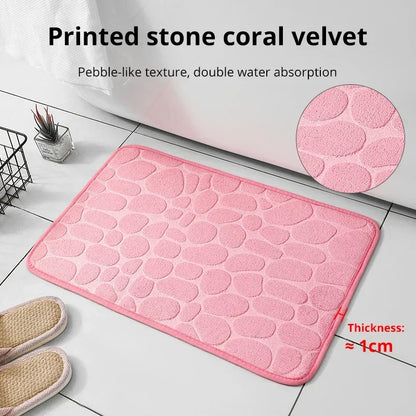 Memory Foam Cobblestone Bath Mat