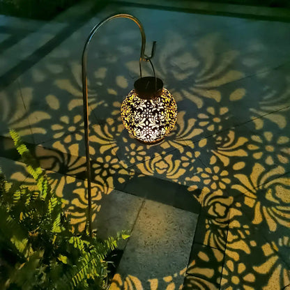 Solar Iron Art Garden Hanging Light, Waterproof LED