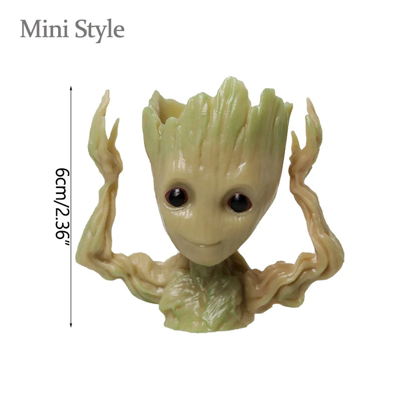 Groot Tree Man Miniature Figurine 5cm – Adorable Galaxy Guardian Desk Ornament, Succulent Planter, Pop Culture Home Decor Gift