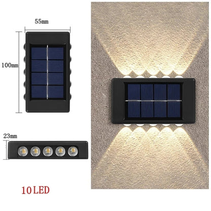 Solar LED Outdoor Wall Light – Waterproof Up & Down Glow Lamp for Garden, Fence, Stairs & Pathway, Warm or White Light